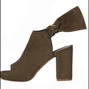 Robert Clergerie Alt Suede Leather Slingback Heels Olive Khaki Lychen Green 40